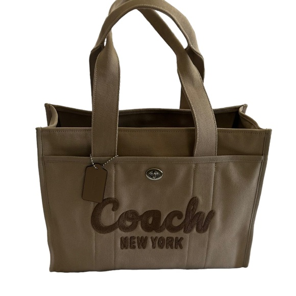 COACH LIKE NEW tan neutral large canvas tote bag - Picture 5 of 10